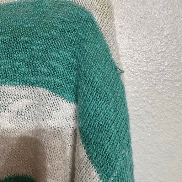 Beach Riot Green Striped Ava Waterfall Oversized Sweater Sz S - Picture 9 of 13